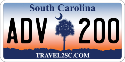 SC license plate ADV200