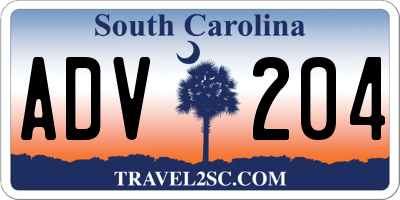 SC license plate ADV204