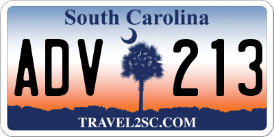 SC license plate ADV213
