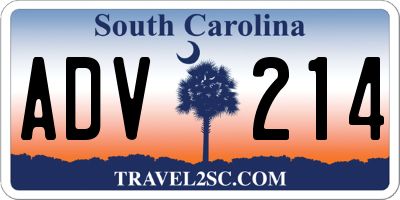 SC license plate ADV214