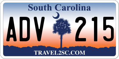 SC license plate ADV215