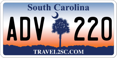 SC license plate ADV220