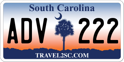 SC license plate ADV222