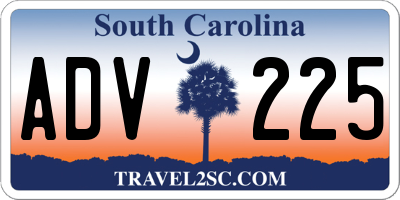 SC license plate ADV225