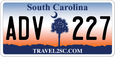 SC license plate ADV227