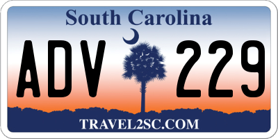 SC license plate ADV229