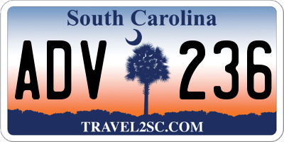 SC license plate ADV236