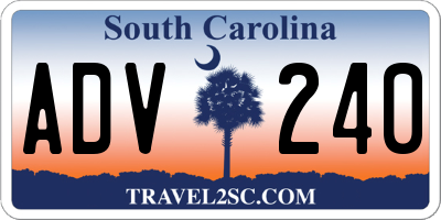 SC license plate ADV240