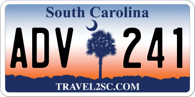 SC license plate ADV241