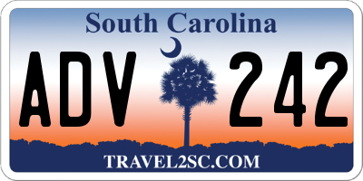 SC license plate ADV242