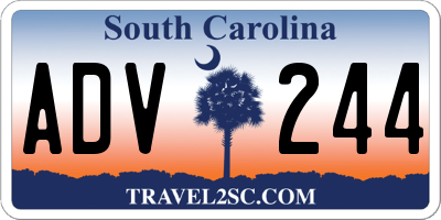 SC license plate ADV244