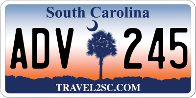SC license plate ADV245