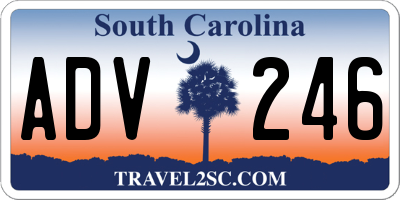 SC license plate ADV246