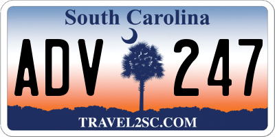 SC license plate ADV247