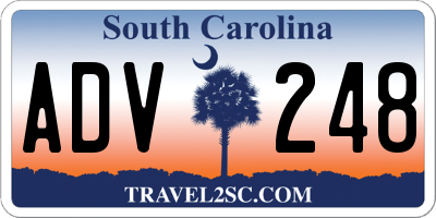 SC license plate ADV248