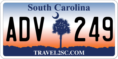 SC license plate ADV249