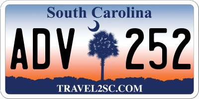 SC license plate ADV252