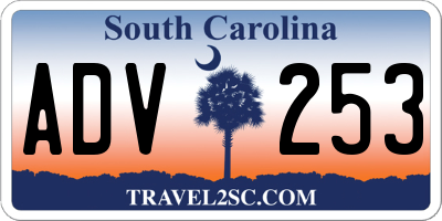 SC license plate ADV253
