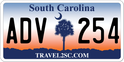 SC license plate ADV254
