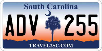 SC license plate ADV255