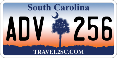 SC license plate ADV256