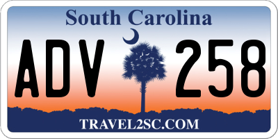SC license plate ADV258