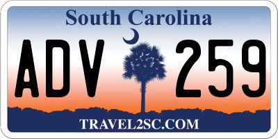SC license plate ADV259