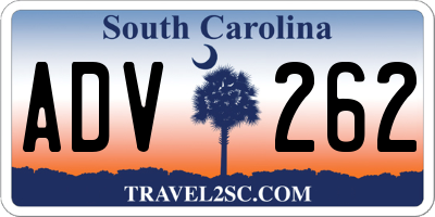 SC license plate ADV262