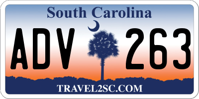 SC license plate ADV263