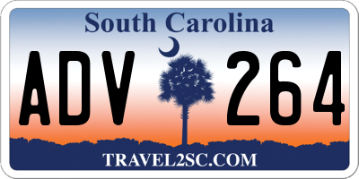 SC license plate ADV264
