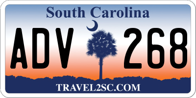 SC license plate ADV268