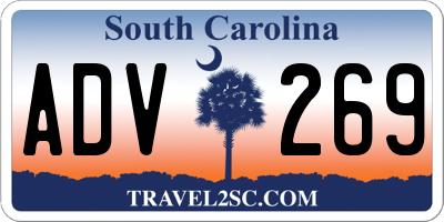 SC license plate ADV269