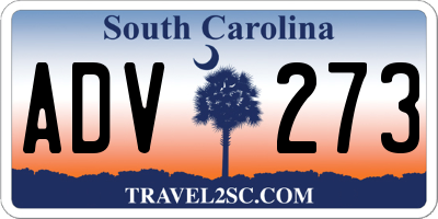SC license plate ADV273