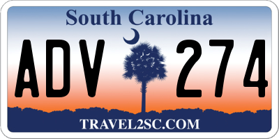 SC license plate ADV274