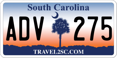 SC license plate ADV275