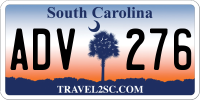 SC license plate ADV276