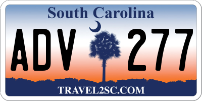 SC license plate ADV277