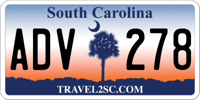 SC license plate ADV278