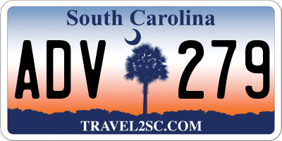 SC license plate ADV279
