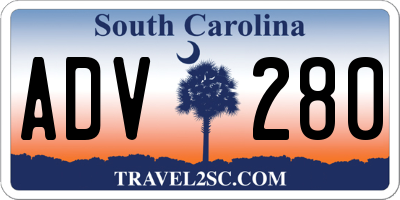 SC license plate ADV280