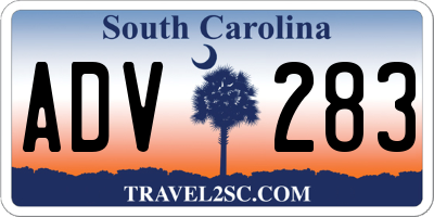 SC license plate ADV283