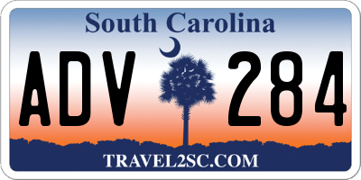SC license plate ADV284
