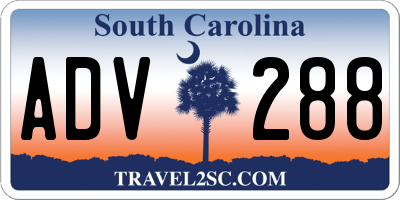 SC license plate ADV288