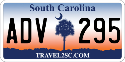 SC license plate ADV295