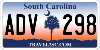 SC license plate ADV298