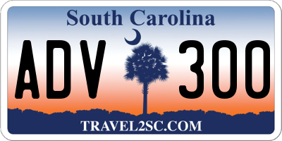 SC license plate ADV300