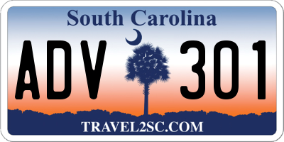 SC license plate ADV301