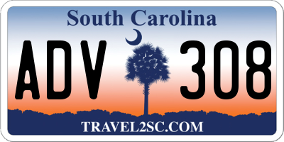 SC license plate ADV308