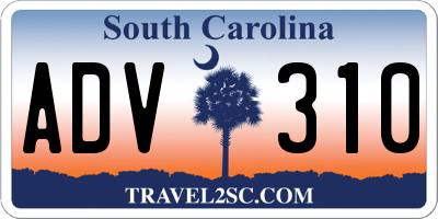 SC license plate ADV310