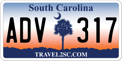 SC license plate ADV317